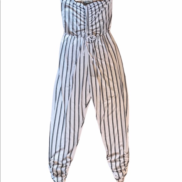 Almost Famous Pants - Women’s Striped Tube Jumpsuit